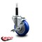 Service Caster 4'' Blue Poly Swivel 3/4'' Expanding Stem Caster with Brake SCC-EX20S414-PPUB-BLUE-TLB-34 - alternate 3